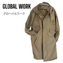 GLOBALWORK カーキ モッズコート　カジュアル　レインコート　レディース