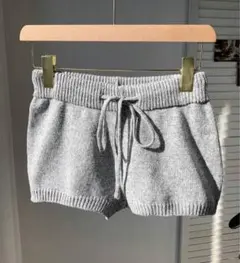 ニットショートパンツグレー