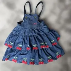 メゾピアノチェリー刺繍 ジャンバースカート 100cm