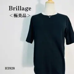 【極美品】ブリアージュ 半袖Tシャツ 無地 クルーネック M ブラック