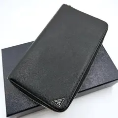 ◆プラダ◆2ML303 サフィアーノ ドキュメントケース 長財布 ブラック