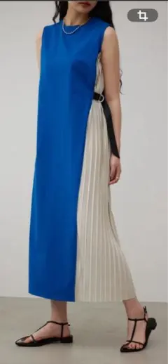 ♡AZUL BY MOUSSY 異素材ドッキングワンピース ブルー♡美品