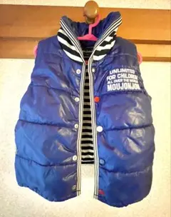 美品 Moujonjon 中綿ベスト ブルー キッズのサムネイル