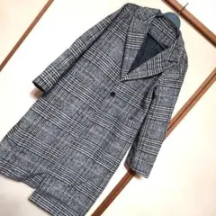 レディース ロングコート チェック柄