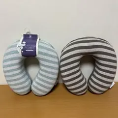 【新品】コットン100% 低反発モールドUネック ネックピロー 豪華2点セット