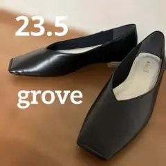 【美品】✨grove✨パンプス フラット Vカット スクエアトゥ 23.5のサムネイル