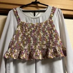 ダイヤモンド毛糸　カラフルレース編みビスチェ