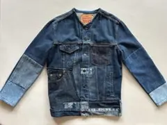 【美品】Levi's リメイク風 ノーカラー デニムジャケット　リーバイス