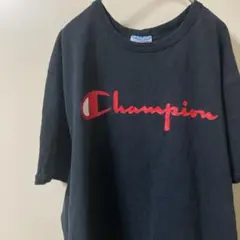 ポ*マ様 T 90s Champion 黒 Tシャツ ロゴ　ヴィンテージ古着　2