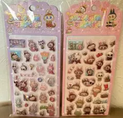 3D立体ステッカーシールぷっくりシールボンボンドロップシールラブブセット