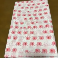 ピンクの象柄 綿生地