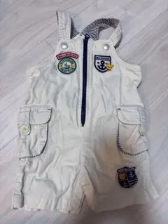 MIKIHOUSE 白 刺繍 オーバーオール サロペット 90㎝ ミキハウス