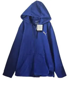 【希少XL】新品 プーマ 2WAY 背中ジップ パーカー テック系 ブルー