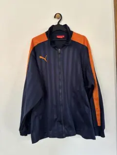 ✨希少✨PUMA ネイビー オレンジ ストライプ ジャージ L〜XL