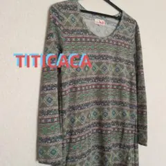 チチカカ　幾何学模様 　長袖ワンピース