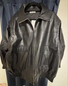 オーバーサイズ ブラックフェイクレザージャケット サイズONE