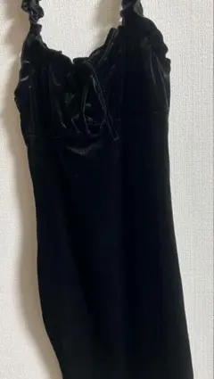 SHEIN ベロア キャミワンピース ブラック