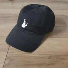 ウサギ刺繍 黒ベースボールキャップ #FR2のサムネイル