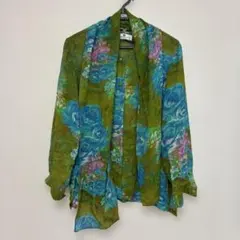 PIERRE BALMAIN 花柄 長袖シャツ ブラウス　スカーフ付きのサムネイル