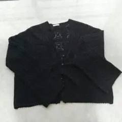 GU レディース トップス ニットカーディガン 秋冬ブラック Lサイズ