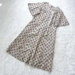 処分価格【古着女子】総柄 ワンピース レディース 半袖 レトロ 古着