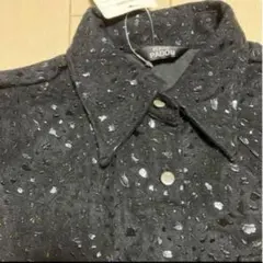 シャツ　ジャケット　タグ付　未使用　起毛　ピーチスキン　厚め　豹柄シールプリント