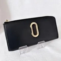 ▼未使用品　ear レザー　ロングウォレット　牛革　長財布　ブラック　タグ付き ▽未使用品 ear レザー ロングウォレット 牛革 長財布 ブラック タグ付き