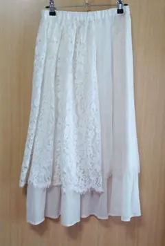 w Closet　めちゃ可愛いレースのフレアロングスカート♪