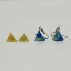 【ハンドメイド】三角レジンピアス 2種セット