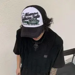 ロゴ　キャップ　メッシュ　アメカジ　　トラッカー