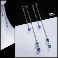 1932 ロングピアス 神秘的 ハンドメイド イヤリング フェミニン シルバー