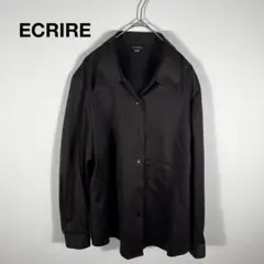 ECRIRE 15号ストライプ 長袖シャツ　ブラウン　ストライプ　カジュアルのサムネイル