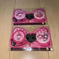 ハッピーくじ　マイメロクロミ　缶バッジセット