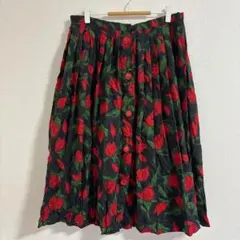 海外古着✨フレアスカート 花柄 レディース ひざ丈 スカート ボトムス 可愛い