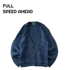 【美品】Vintage 90s 日本製 ウールニット ケーブルカーディガン NV