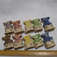 陶器製魚型置物 10個セット