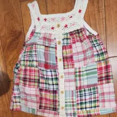 カラフルチェック柄ノースリーブトップス