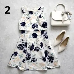 a3534【ジルスチュアート】花柄ワンピース ノースリーブ 膝丈 サイズ2