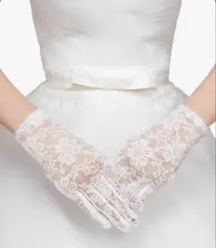 ホワイト レース ウェディンググローブ