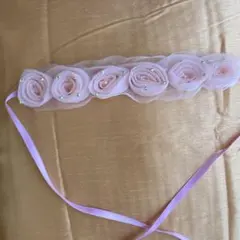 ベビー、キッズヘッドドレス ピンクのお花