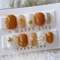 ショート　楕円　ニュアンスネイルチップ