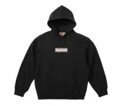 Burberry Supreme チェック柄ロゴ パーカー 黒