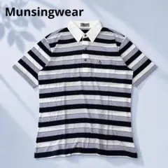 Munsingwearゴルフポロシャツ ボーダー 半袖 メンズLのサムネイル