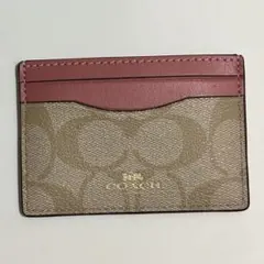 COACH カードケース ベージュ ピンク