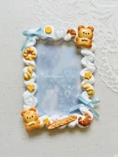 ★再販★ホイップデコB8トレカケース動物のパン屋さん♪青リボン【名入れ可】人気