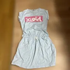 x-girl 水色 プリントワンピース 120