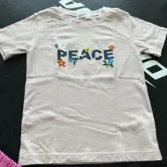 PEACE刺繍入り薄いピンクTシャツのサムネイル