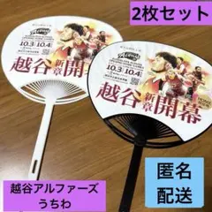 越谷アルファーズ　うちわ2本　アルファマン　喜多川修平　池田祐一　三ツ谷利也