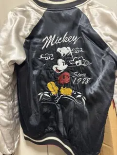 ミッキーマウス スカジャン 黒緑