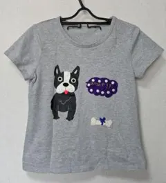 【即購入◎】フランシュリッペ グレー Tシャツ フレンチブルドッグアップリケのサムネイル